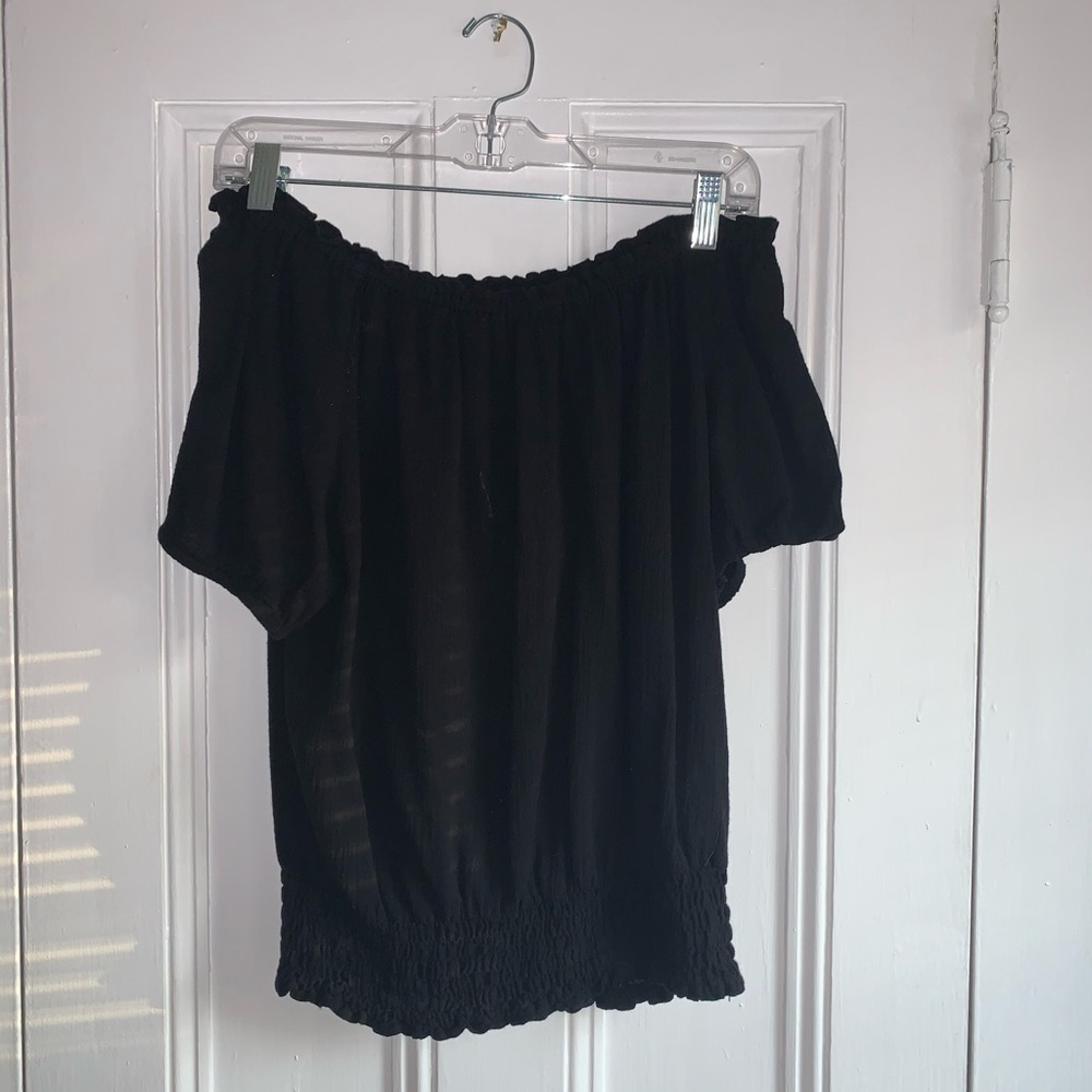 Michael Kors off the shoulder shirt.